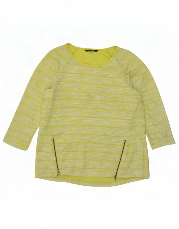 Marks & Spencer Top para mujer manga 3/4 UK 44 Poliéster a rayas verdes grandes