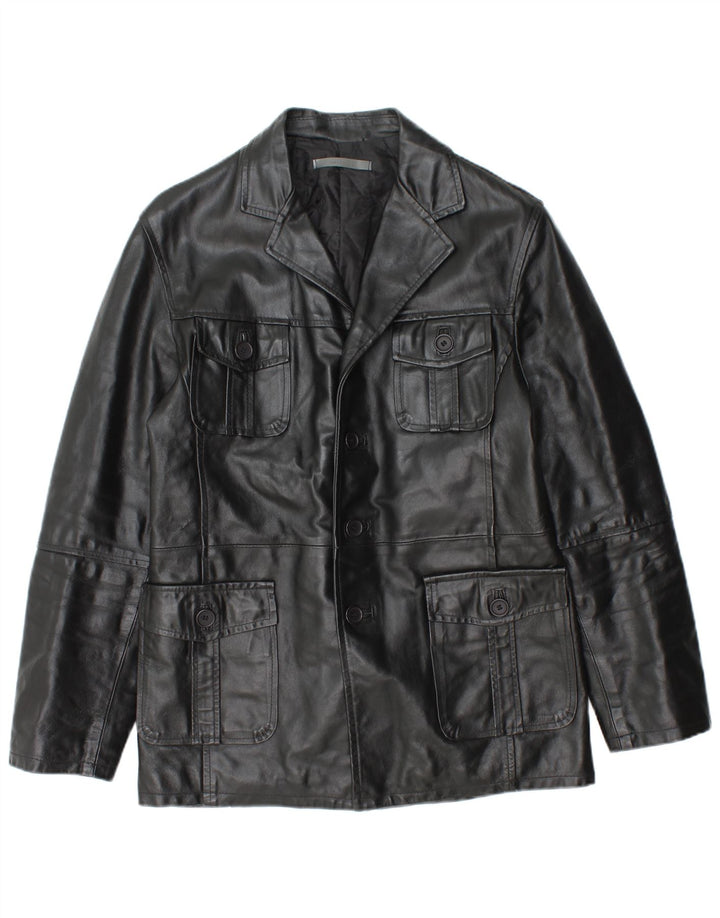 Chaqueta de cuero imperial para hombre UK 36 Small Black Leather