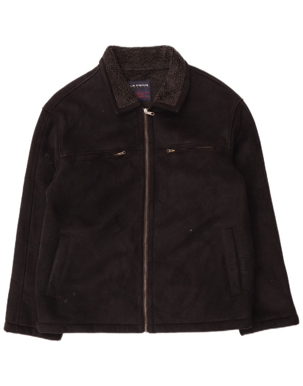 Le Frog Mens Utility Jacket UK 38 Mediano Negro Poliéster