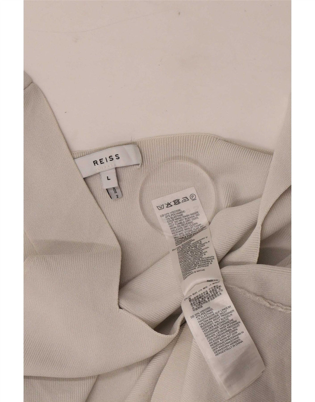 Top corto de tirantes Reiss para mujer UK 44 Large Off White Viscosa