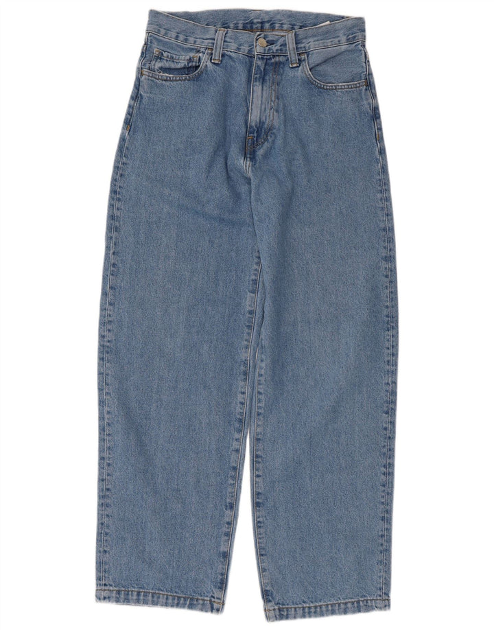 CARHARTT Vaqueros cónicos de cintura alta para mujer W27 L28 Algodón azul