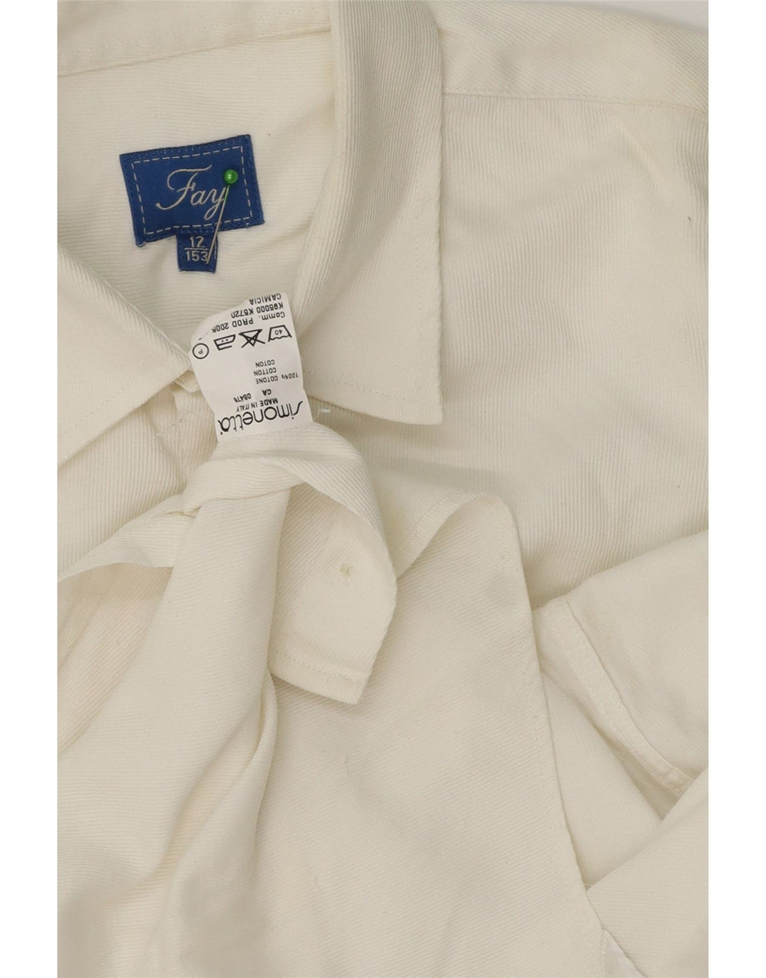 Fay Camisa Niño 11-12 Años Blanco Algodón