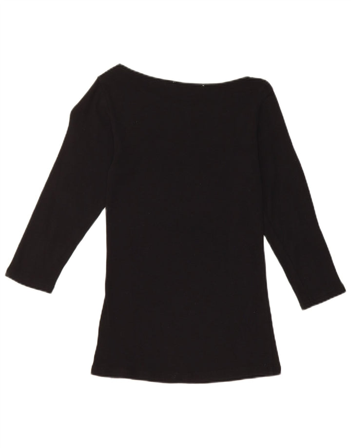 Zara Mujer Top Manga 3/4 UK 8 Small Negro
