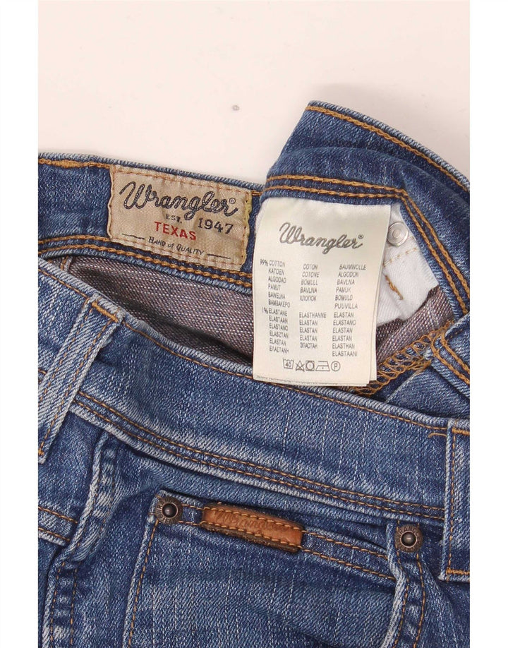 Wrangler Vaqueros rectos elásticos Texas para hombre W30 L32 Algodón azul