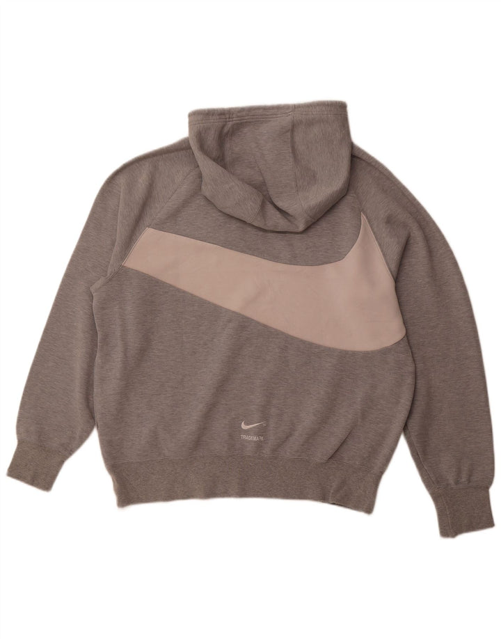 NIKE Sudadera con capucha gráfica para hombre, talla grande, algodón gris