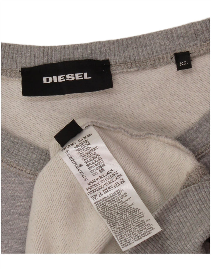 DIESEL Sudadera Jumper XL Gris Rayas Algodón Hombre