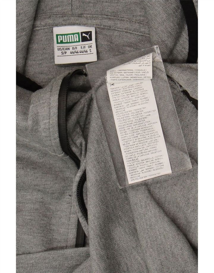 Puma Hombre Zip Neck Sudadera con capucha Jumper Small Gris Algodón