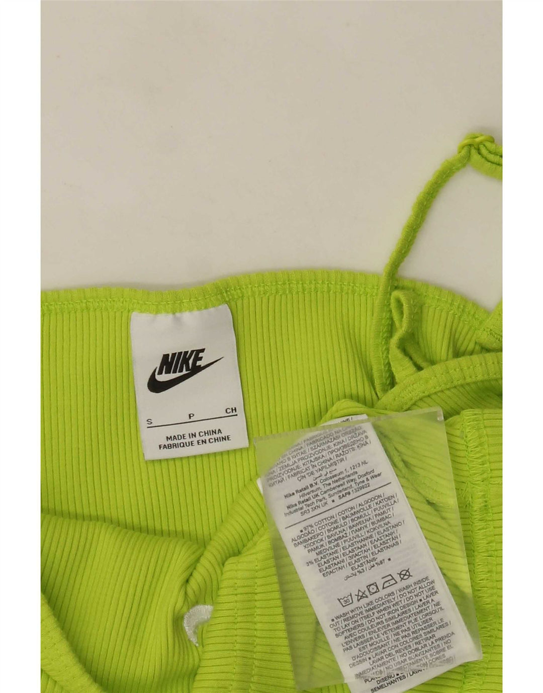 Nike Mujer Crop Cami Top UK 8 Pequeño Algodón Verde