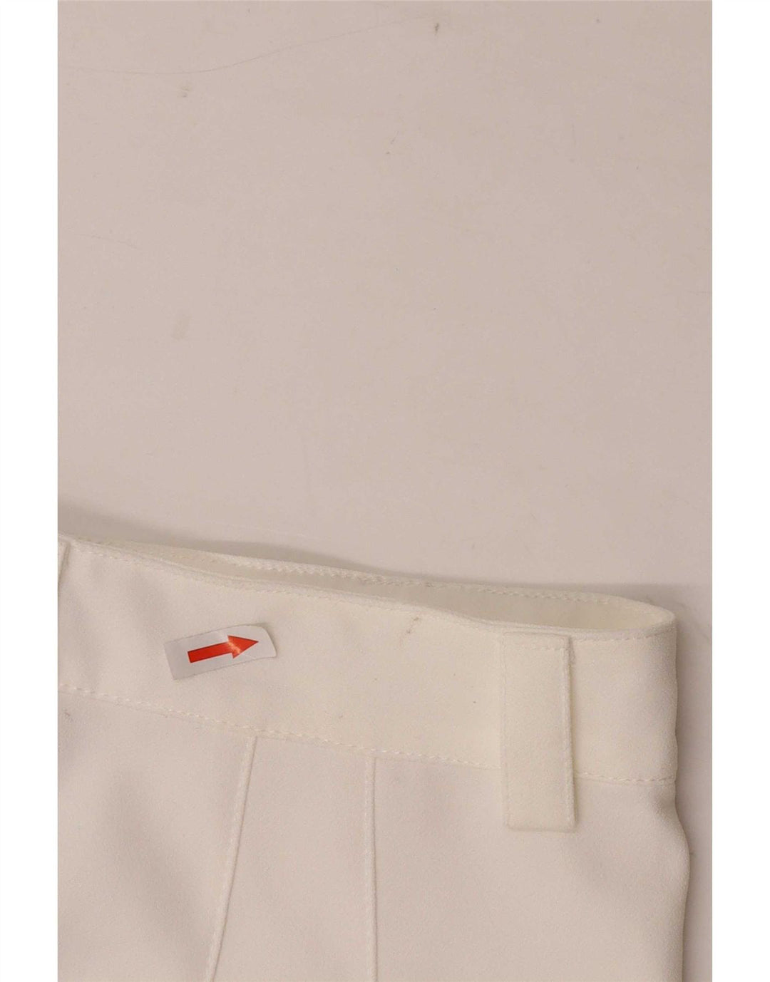 Zara Mujer Pantalones Casuales Rectos Pequeño W26 L32 Poliéster Blanco