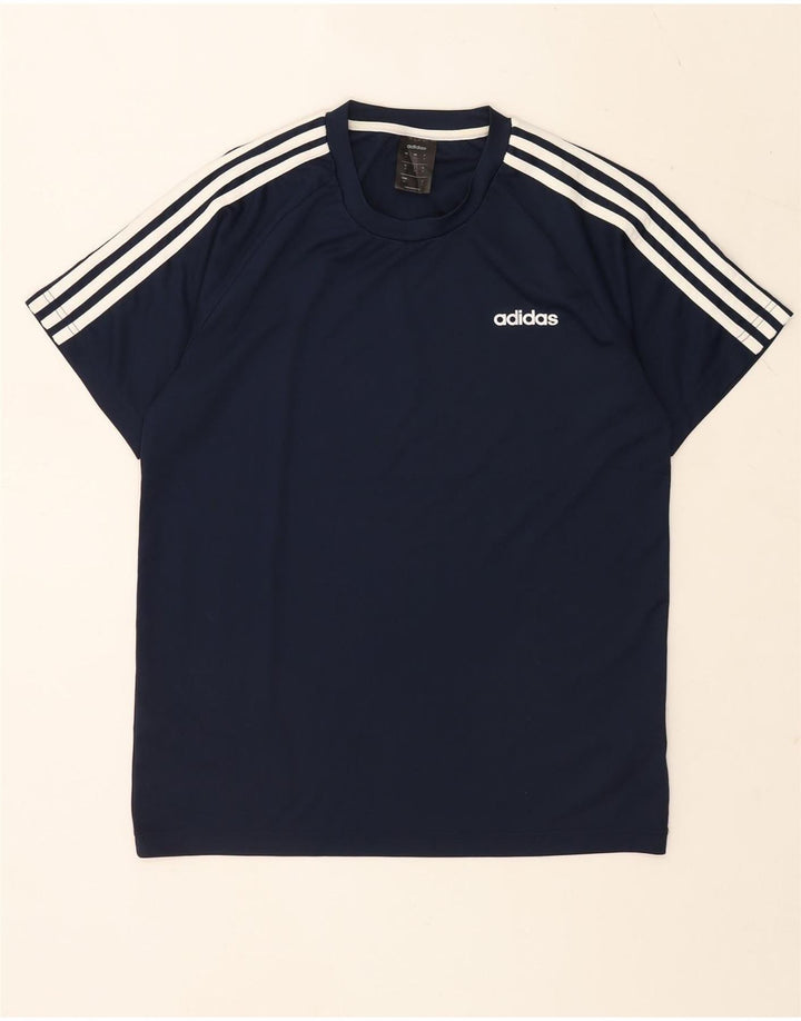 ADIDAS Camiseta Climalite para hombre Top Medium Azul marino Poliéster