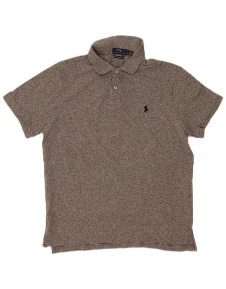 POLO RALPH LAUREN Polo ajustado personalizado para hombre Algodón gris grande