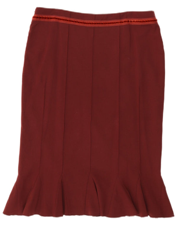 Roberto Cavalli Falda de sirena para mujer IT 44 Medium W30 Lana burdeos