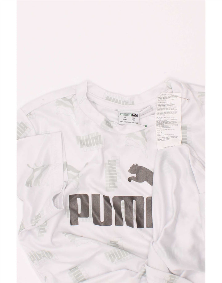 Puma Camiseta gráfica para niños 7-8 años Small Blanco Poliéster