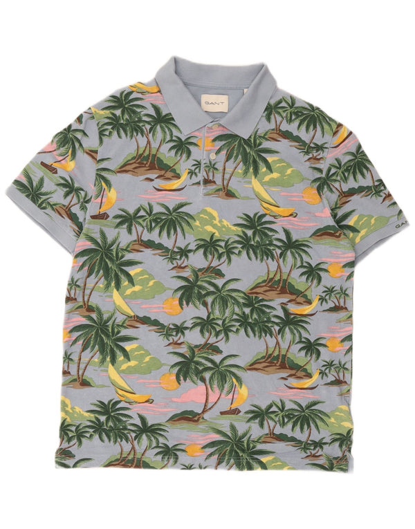 Gant Polo Hawaiano De Algodón Azul Medio | Hombre