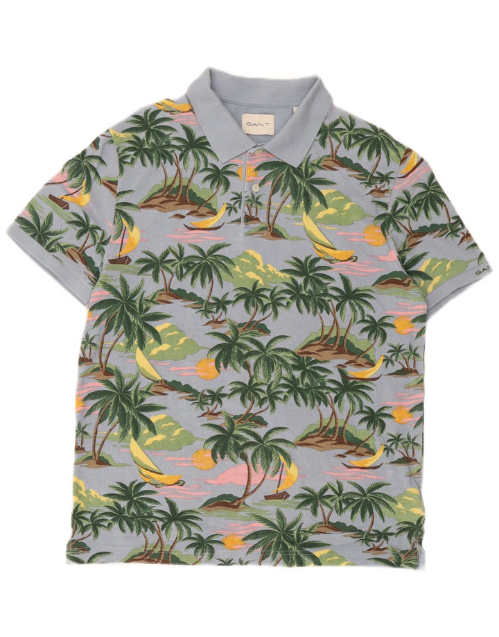 Gant Polo Hawaiano De Algodón Azul Medio | Hombre