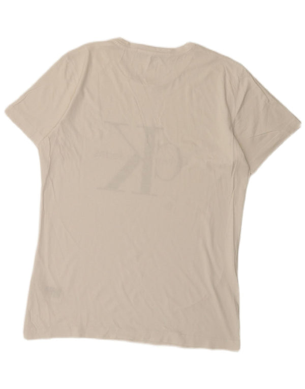 Calvin Klein Jeans Camiseta gráfica para hombre Top grande de algodón blanco