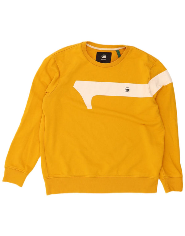 G-Star Hombre Sudadera Jumper XL Amarillo Colorblock Algodón
