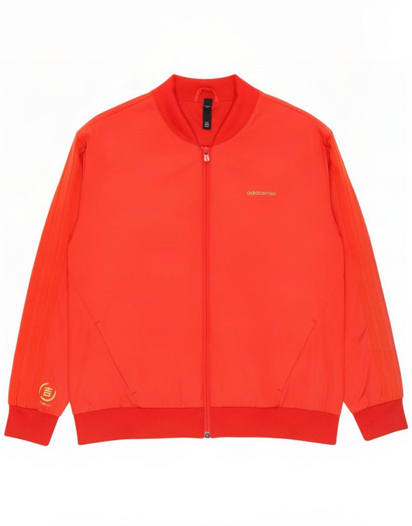 Adidas - Chaqueta bomber gráfica para mujer, talla 40, XL, algodón rojo