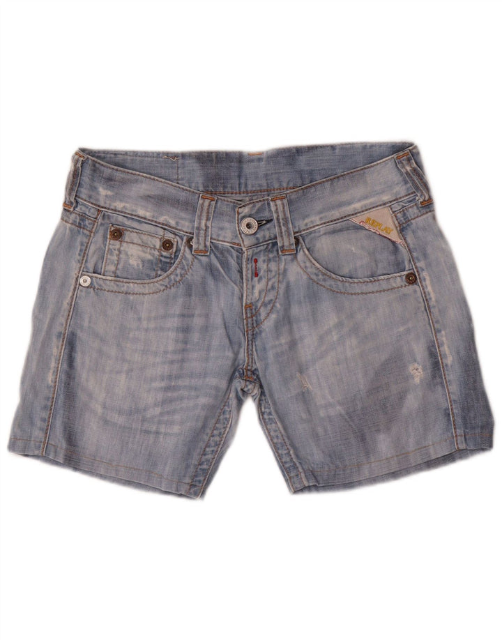 Shorts Vaqueros Mujer Replay W27 Small Azul Algodón