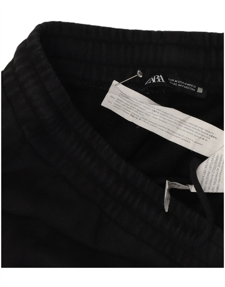 Zara Hombre Pantalones De Chándal Joggers Medium Negro Algodón