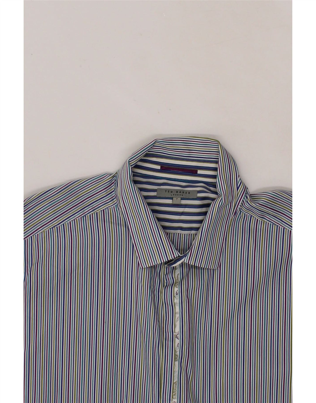 TED BAKER Mens Shirt Size 7 3XL Multicoloured Pinstripe Cotton Vintage Ted Baker and Second-Hand Ted Baker from Messina Hembry 