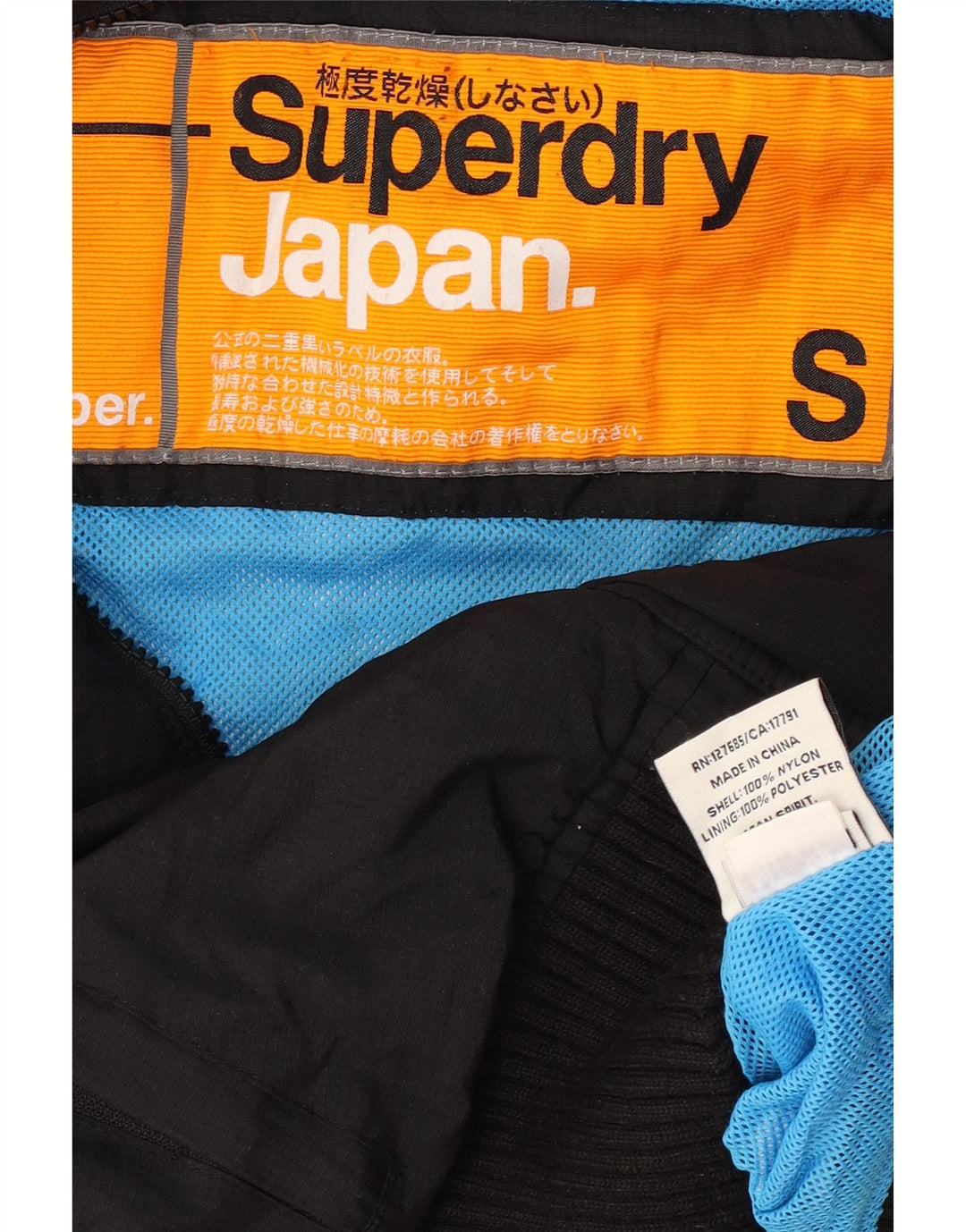 Superdry Mujer Chaqueta Bomber Estampada UK 40 Small Nylon Negro