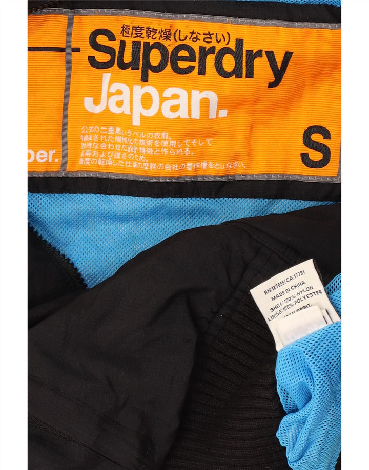Superdry Mujer Chaqueta Bomber Estampada UK 40 Small Nylon Negro