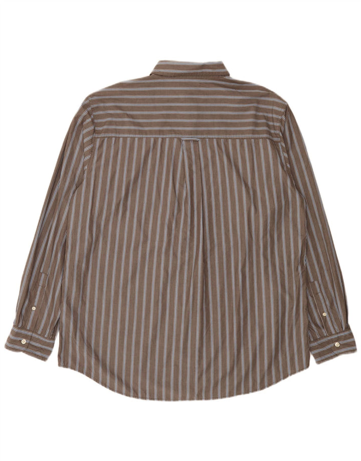 Chaps Camisa de fácil cuidado para hombre XL Gris Algodón a rayas