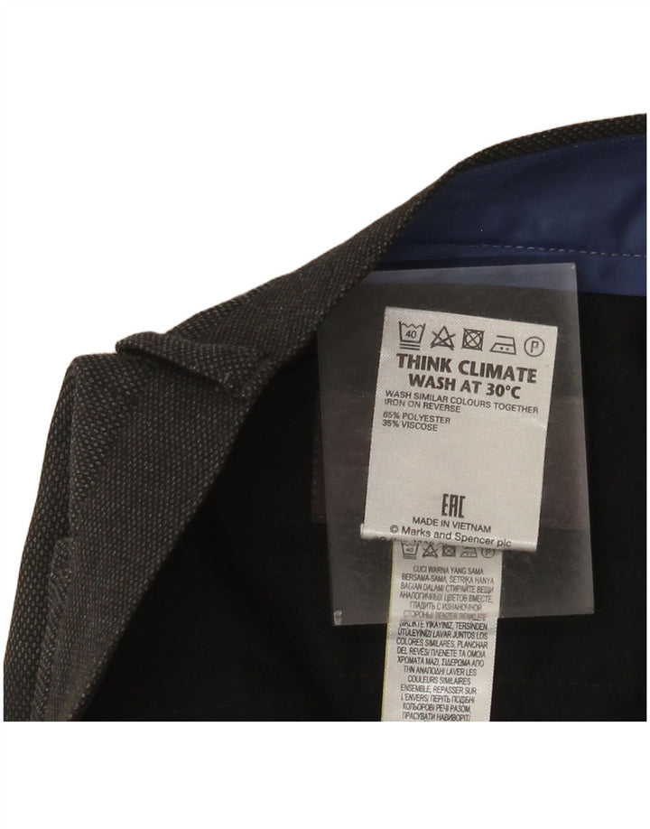 Marks & Spencer Pantalón de traje ajustado para hombre W32 L29 Poliéster gris
