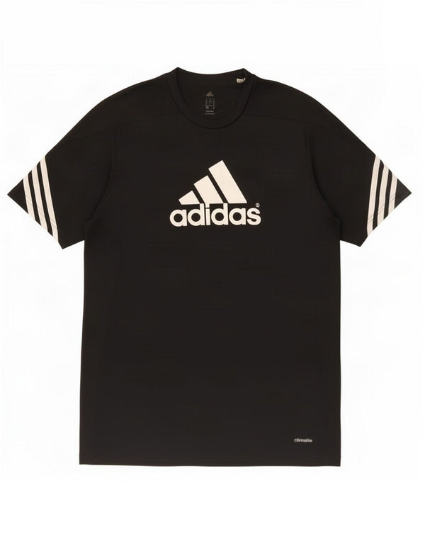 Adidas Mens Climalite Graphic Camiseta Top Medio Negro Poliéster