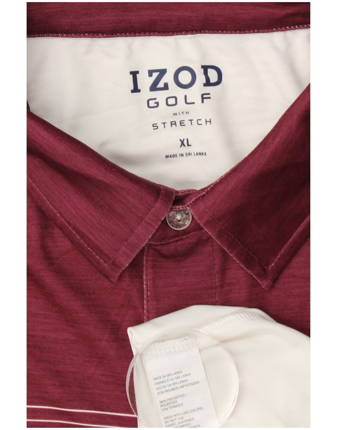 IZOD Polo Hombre XL Blanco Colorblock Poliéster