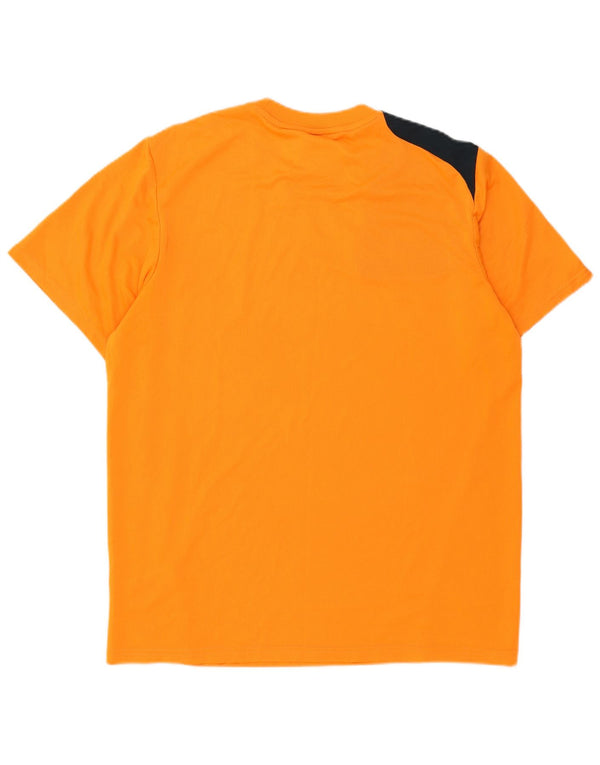 Adidas Hombre Camiseta Gráfica Top Grande Naranja Colorblock Poliéster