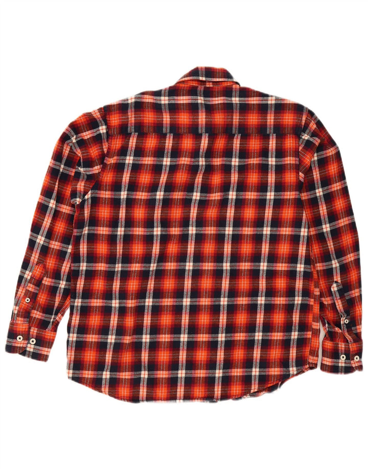 Camisa de franela vintage para hombre con cuadros rojos grandes