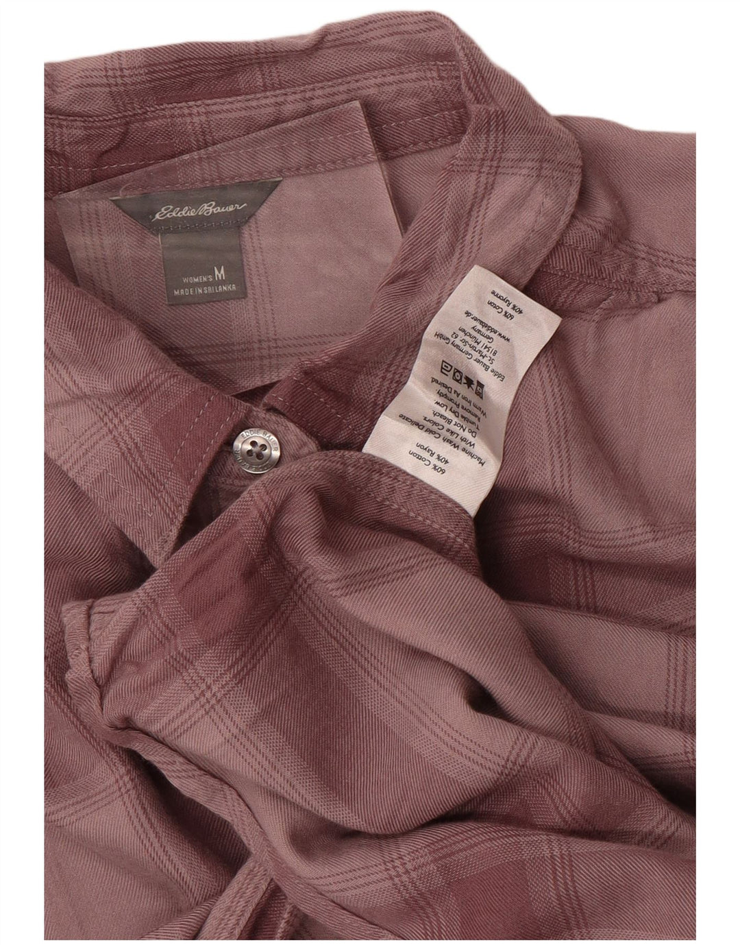 EDDIE BAUER Camisa de franela tipo jersey para mujer UK 14 Cuadros burdeos medianos