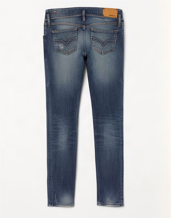 Diesel Mujer Matic Vaqueros Slim Desgastados W29 L32 Algodón Azul