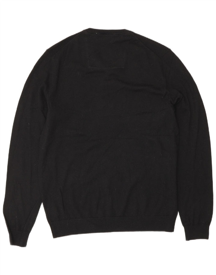 Calvin Klein Jersey con cuello en V para hombre de lana azul marino medio