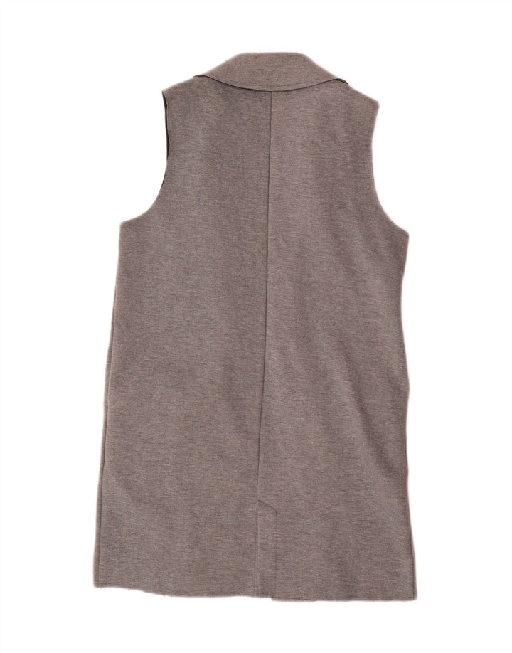 Topshop Chaleco largo para mujer UK 8 Small Gris Elastano