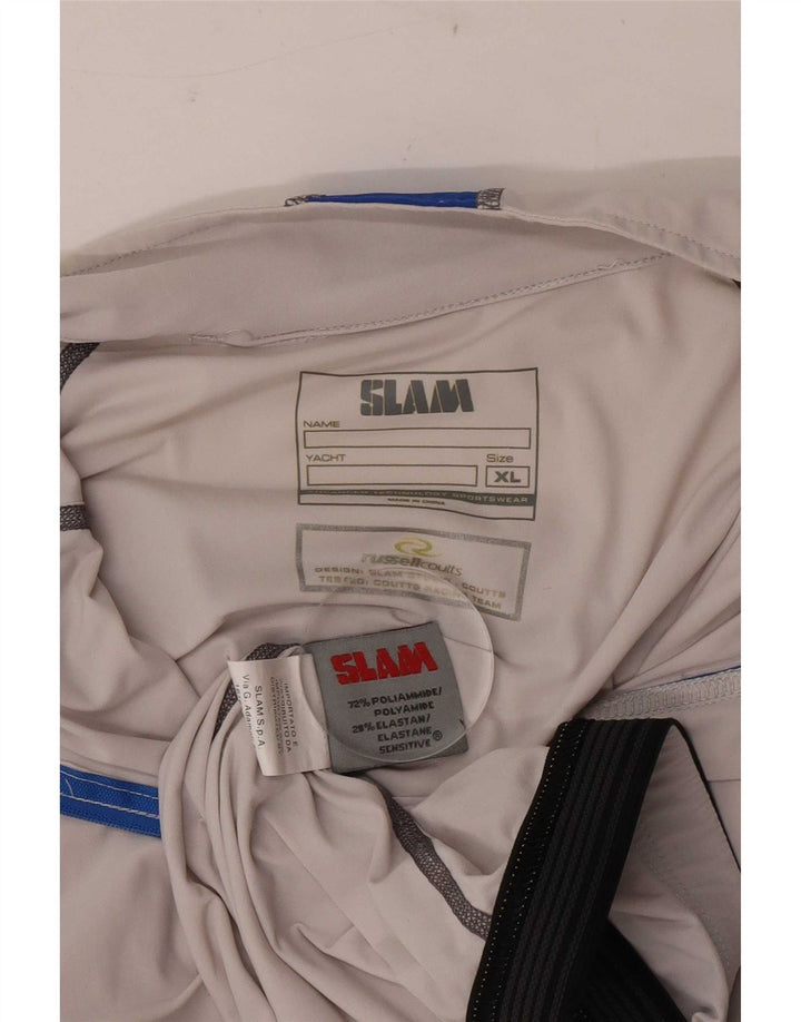 Slam Hombre Cremallera Cuello Jersey Chándal Top XL Gris Colorblock Poliamida