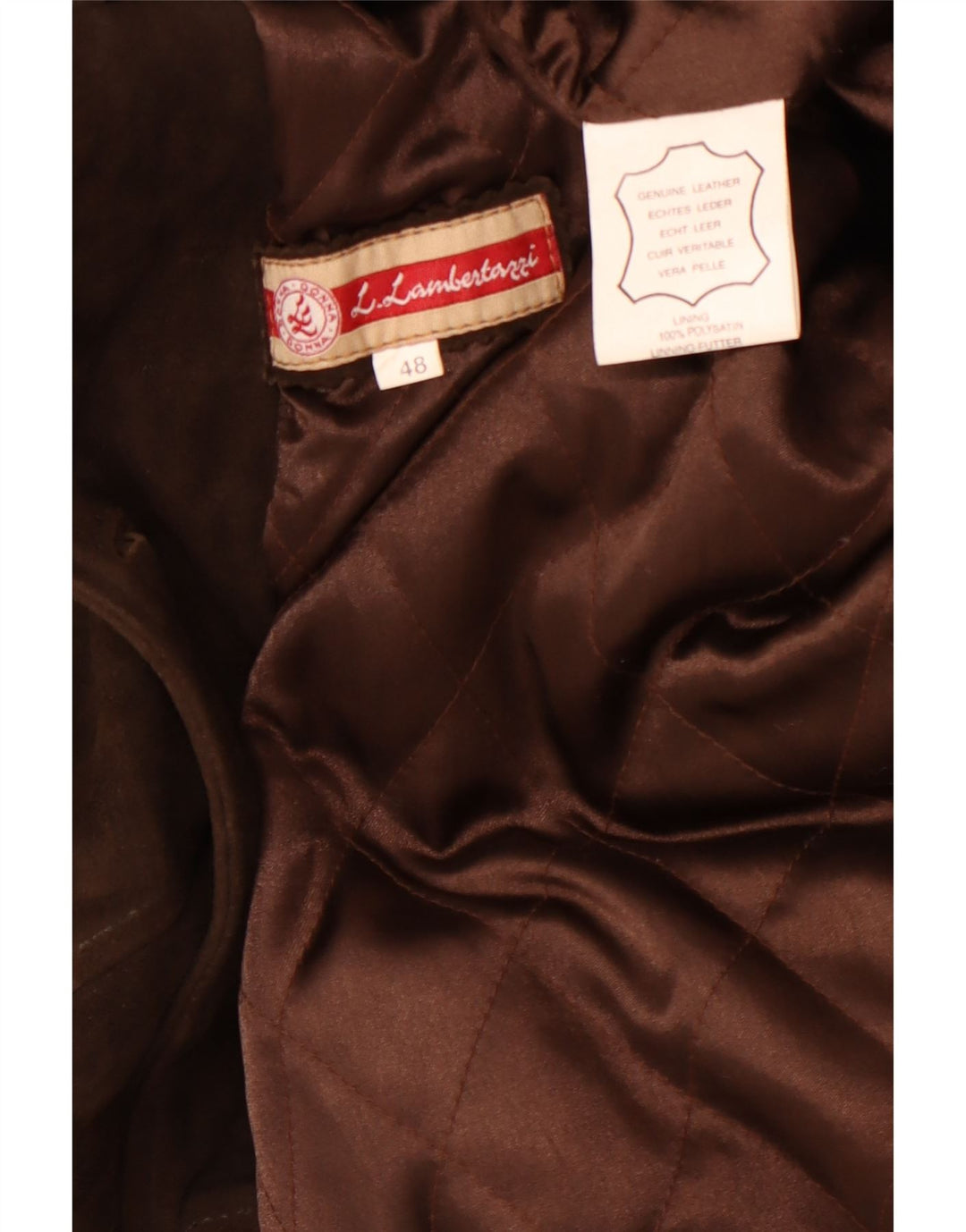 Abrigo de ante para mujer L.Lambertazzi IT 48 XL Cuero marrón