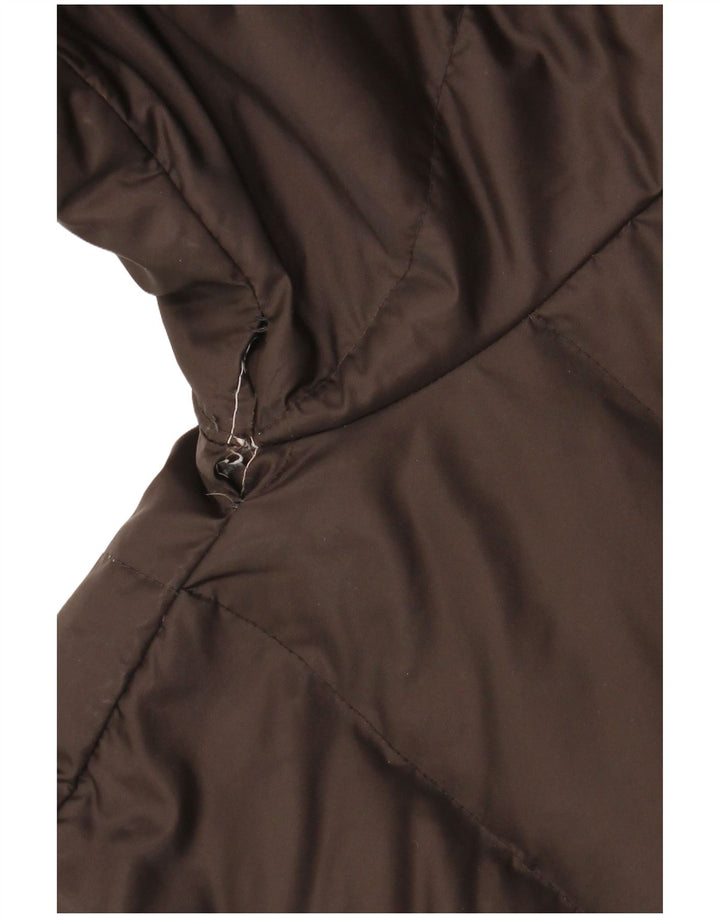 Alberto Aspesi Chaqueta acolchada para mujer UK 46 Large Nylon marrón