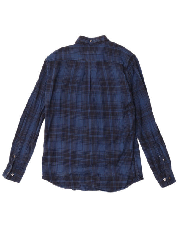 Camisa de franela para hombre de French Connection, algodón a cuadros azul pequeño