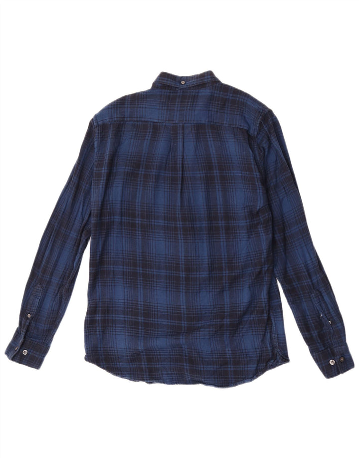 Camisa de franela para hombre de French Connection, algodón a cuadros azul pequeño