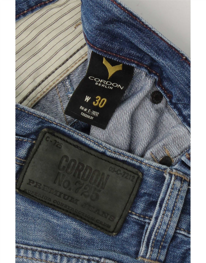 Vintage Hombres Cargo Denim Shorts W30 Algodón Azul Medio