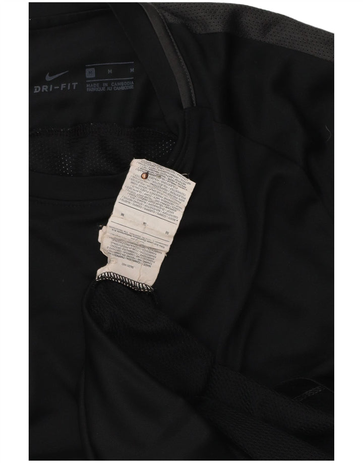 Camiseta Nike Dri Fit para hombre Top medio negro color block Poliéster