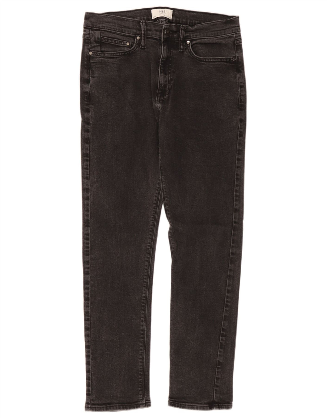 Marks & Spencer Vaqueros ajustados para hombre W32 L31 Algodón negro