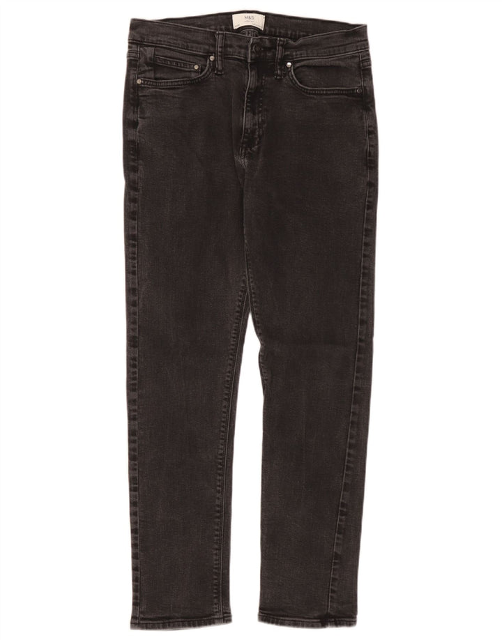 Marks & Spencer Vaqueros ajustados para hombre W32 L31 Algodón negro