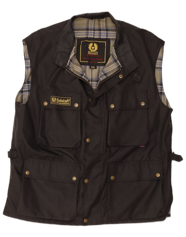Belstaff Chaleco utilitario para hombre UK 44 2XL Nylon negro