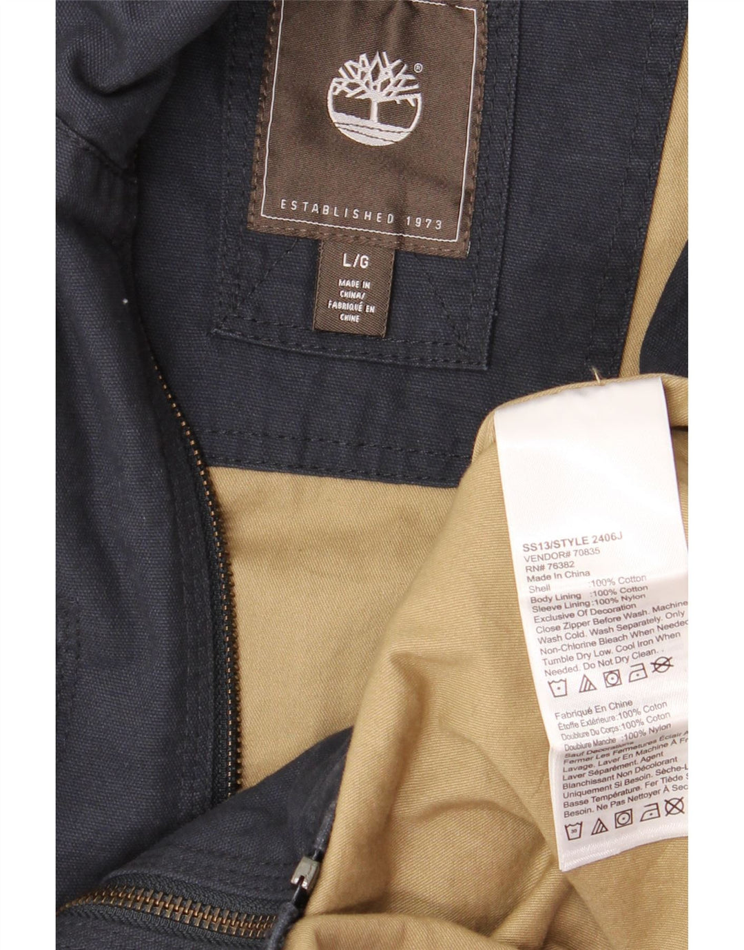 TIMBERLAND Chaqueta utilitaria para hombre Reino Unido 40 Grande Azul marino Algodón