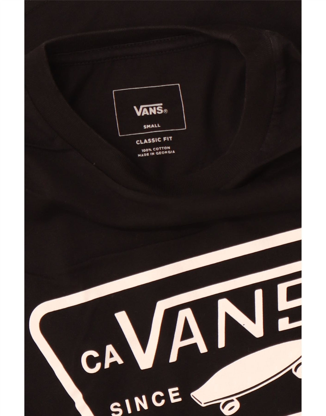 VANS Camiseta gráfica de corte clásico para hombre Top Small Black Cotton