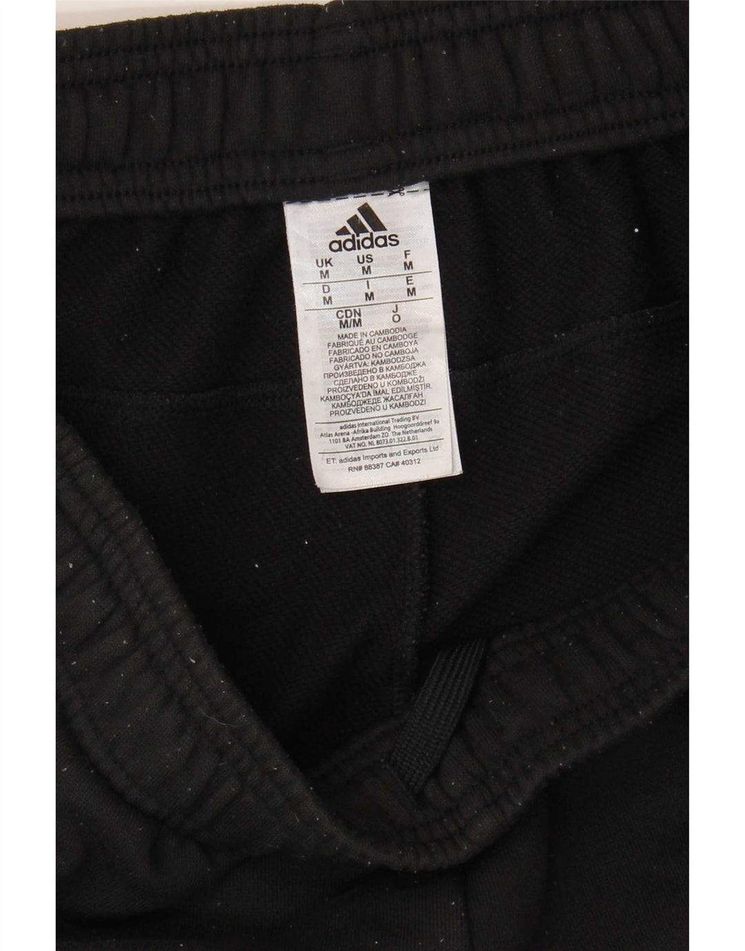 Adidas Hombre Climalite Chándal Pantalones Joggers Mediano Negro Poliéster